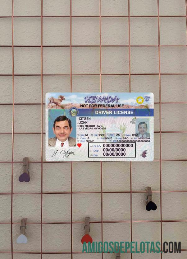 EUA Nevada DL fotovisual frontal baixar para verificação